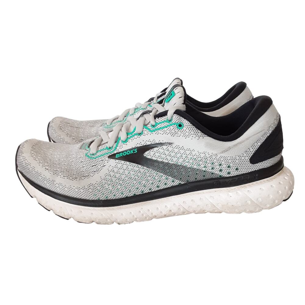 Brooks Glycerin 18 Running Shoes Lace Up White Mesh Sneakers Womens 9